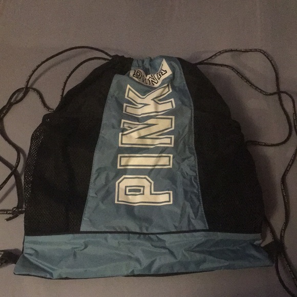 PINK string back pack in blue - Picture 4 of 4